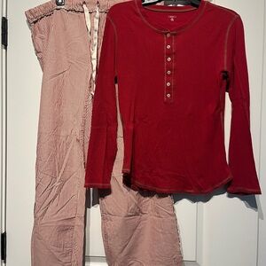 Gapbody Red Pajama Pants and Top